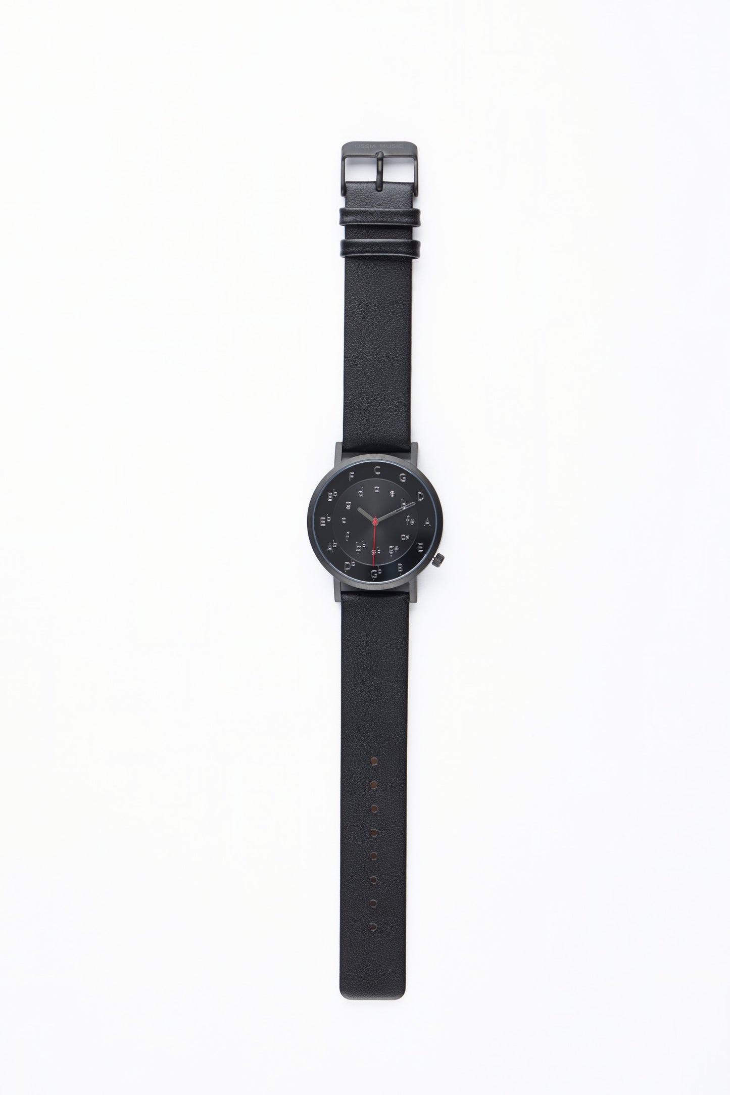 Ossia Watch - Nocturne Noir met Noir Lederen Bandje