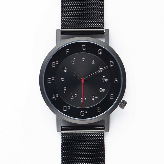 Ossia Watch - Nocturne Noir met Noir Mesh Bandje