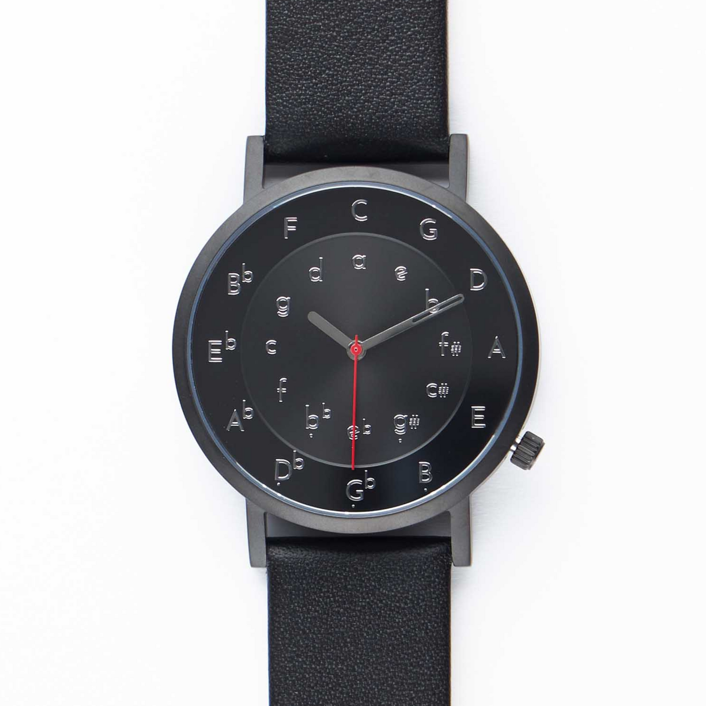 Ossia Watch - Nocturne Noir met Noir Lederen Bandje