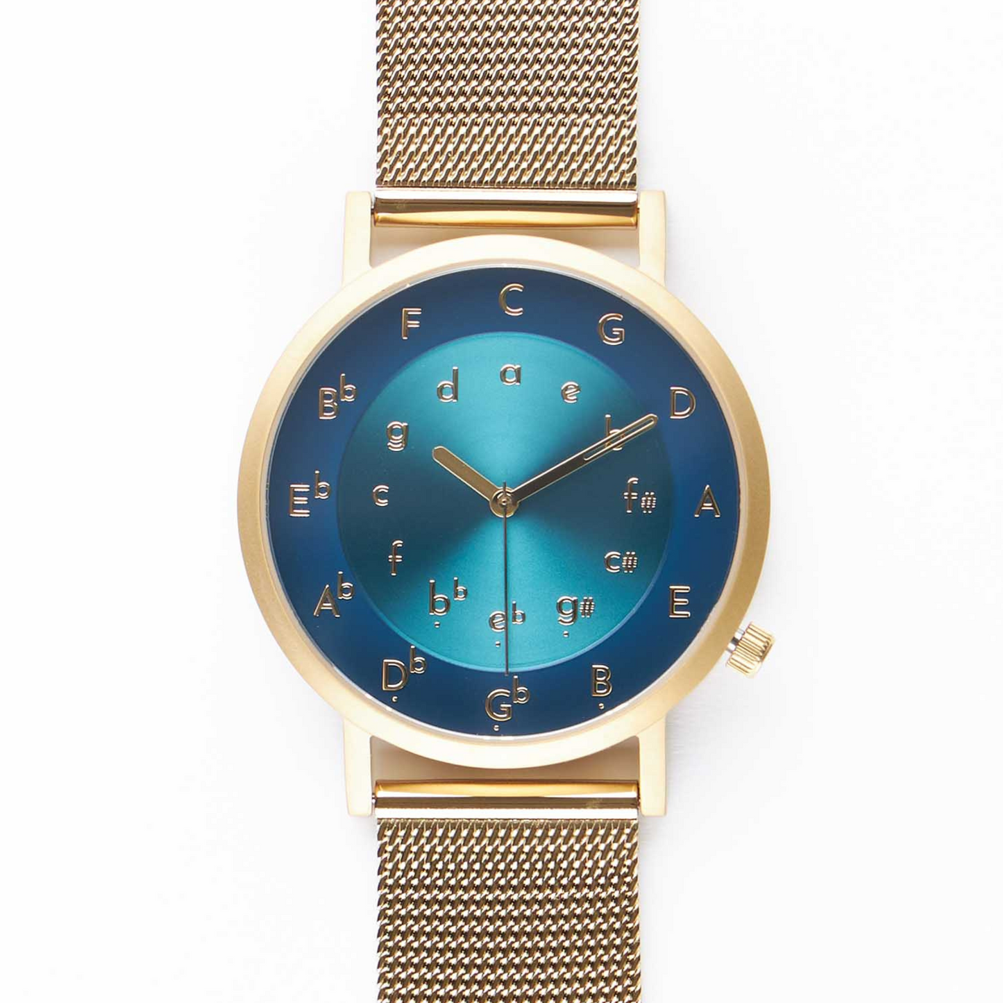 Ossia Watch - Symphony Azure with Gold Mesh Strap