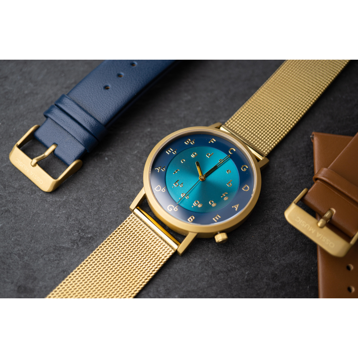 Ossia Watch - Symphony Azure with Azure Leather Strap